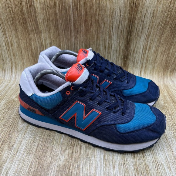 New Balance Other - New Balance 574 Sneakers Men's Size 10.5 Navy Teal Orange Low Top ML574WNC